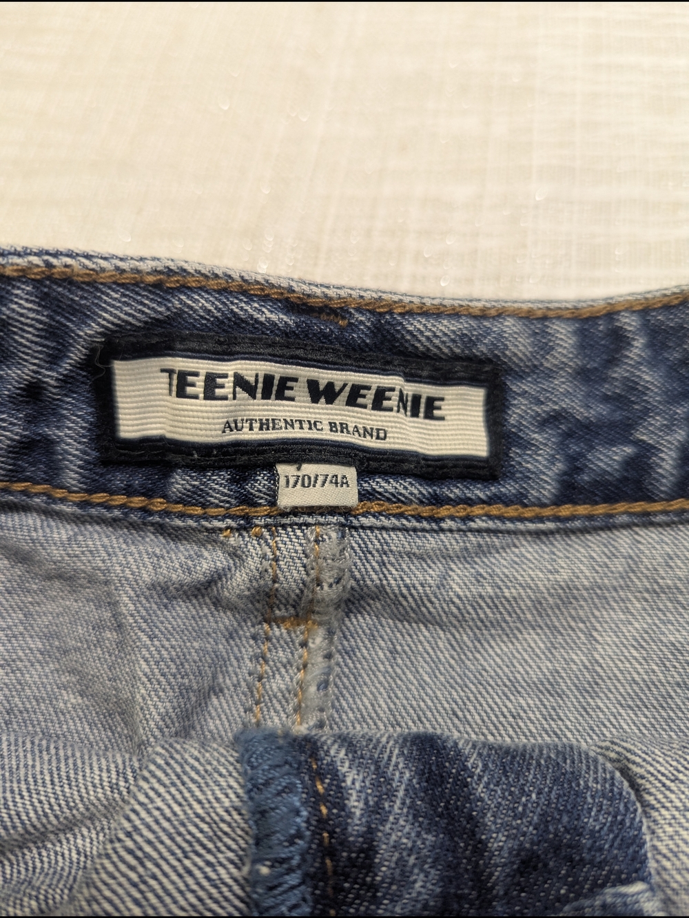 Vintage Teenie Weenie Denim Midi Skirt High Waist Blue - Picture 12 of 13